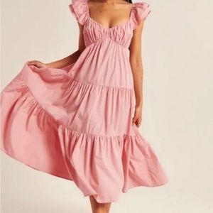 Abercrombie Ruffle Sleeve Poplin Midaxi Dress